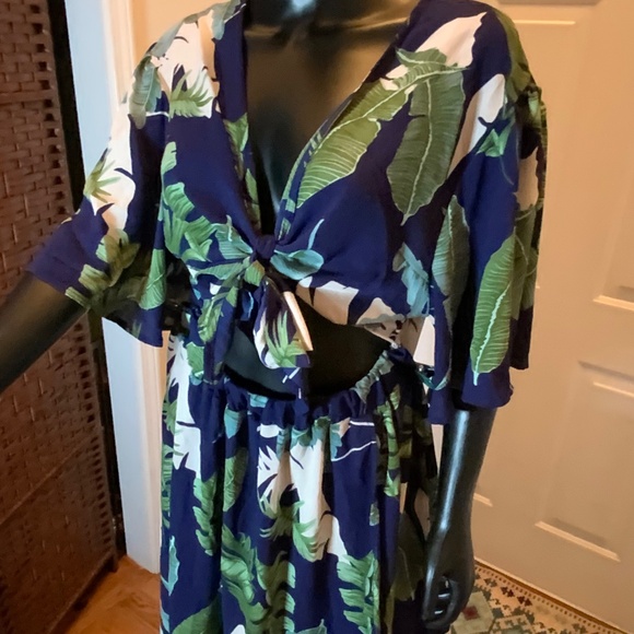 Shein WomenTropical print High Low Maxi Dress - Picture 7 of 7